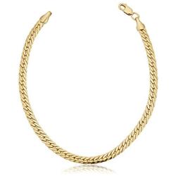 Solid 14k Yellow Gold Filled Bombay Curb Chain Bracelet for Men and Women (3.9 mm, 7.5 inch)