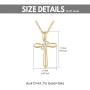 10K Real Gold Diamond Cross Necklace for Women, Natural Round-cut Diamond Accent Gold Cross Pendant Christmas Anniversary Love Gift Jewelry for Her, 18 inch