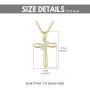 10K Real Gold Diamond Cross Necklace for Women, Natural Round-cut Diamond Accent Gold Cross Pendant Christmas Anniversary Love Gift Jewelry for Her, 18 inch