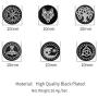 FaithHeart Viking Runes Black Stud Earrings Men Women Studs Set Jewelry 2-12 MM with Brand Packaging 6 Pairs
