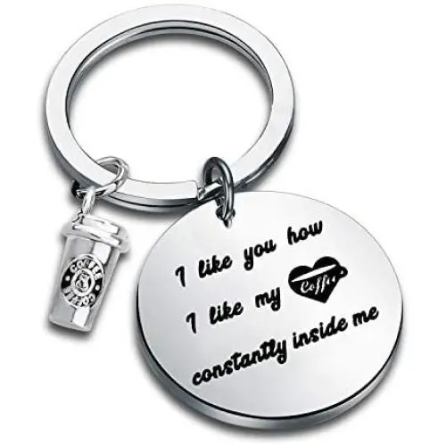 WUSUANED Coffee Lover Gift I Like You How I Like My Coffee Constantly Inside Me Keychain Caffeine Addict Gift For Coworker Boyfriend WUSUANED Coffee Lover Gift I Like You How I Like My Coffee Constantly Inside Me Keychain Caffeine Addict Gift For Coworker Boyfriend