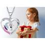 Binoster Unicorn Necklace Girl Heart Sliver Jewelry for Women Teen Girls Kid Keep me in Your Heart Pendants Gift 40cm Adjustable Chain (Necklace)