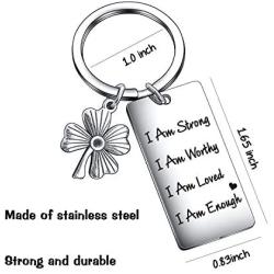 I Am Strong I Am Worthy I Am Enough Motivational Inspirational Gift for Friend Son