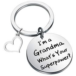 PENQI Grandma Keychain Grandma Birthday Gift Im A Grandma Whats Your Superpower Keychain Gigi Nana Mimi Grandma Gift from Grandkids