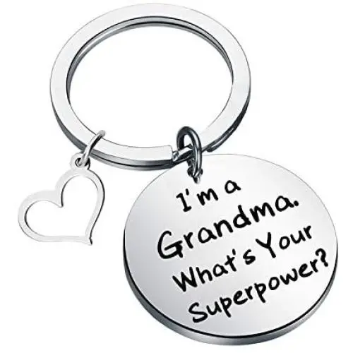 PENQI Grandma Keychain Grandma Birthday Gift Im A Grandma Whats Your Superpower Keychain Gigi Nana Mimi Grandma Gift from Grandkids PENQI Grandma Keychain Grandma Birthday Gift Im A Grandma Whats Your Superpower Keychain Gigi Nana Mimi Grandma Gift from Grandkids
