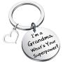 PENQI Grandma Keychain Grandma Birthday Gift Im A Grandma Whats Your Superpower Keychain Gigi Nana Mimi Grandma Gift from Grandkids
