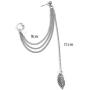 FXmimior Fashion Women Earrings Leaf Plume Pendant Long Chain Drop Dangle Earrings Jewelry (Silver)
