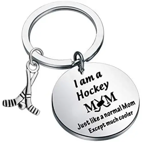 FUSTMW Hockey Mom Gifts Hockey Keychain I am a Hockey MOM Jewelry Hockey Mom Charm for Hockey Players Gifts FUSTMW Hockey Mom Gifts Hockey Keychain I am a Hockey MOM Jewelry Hockey Mom Charm for Hockey Players Gifts