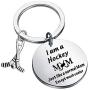 FUSTMW Hockey Mom Gifts Hockey Keychain I am a Hockey MOM Jewelry Hockey Mom Charm for Hockey Players Gifts