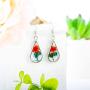 4 Pairs Handmade Epoxy Resin Dried Flower Dangle Drop Earrings Light Teardrop Earrings for Girls Women Christmas Valentines Day, 4 Styles