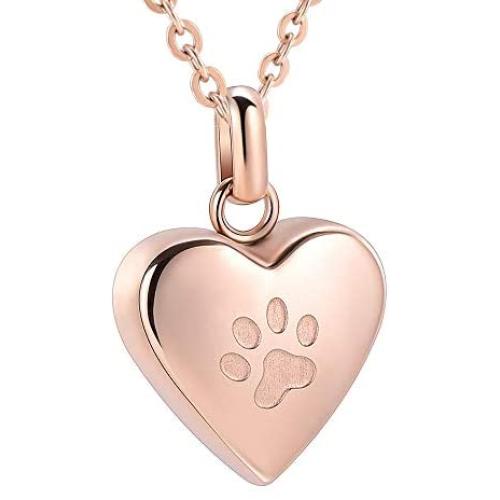 AIWENXI Always in My Heart Urn Pendants Memorial Ash Necklace Stainless Steel Keepsake Cremation Jewelry Holder Ashes for Pet/Human