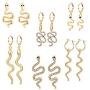 GLBCC Snake Earrings for Women,18 K Gold Plated Snake Dangle Earrings Punk Chunky Serpent Charm Pendant Necklace Dainty Rhinestone Huggie Hoop Earrings Necklaces Jewelry Set for Women Men