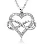 Jes & Jani Infinity Heart Necklace for Women, Love Heart Pendant with Cubic Zirconia and Infinity Necklace, 925 Sterling Silver Heart Necklace for Girlfriend