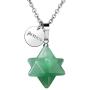 JADENOVA Merkaba Crystal Pendent Necklace for Women Men Jewelry Energy Healing Gemstone pendant (18 Inches Stainless Steel Chain)
