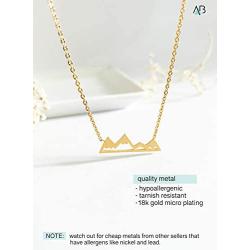 Altitude Boutique Snowy Mountain Necklace for Women Nature Lovers, Skiers, Hikers Campers (Gold, Silver, Rose Gold)