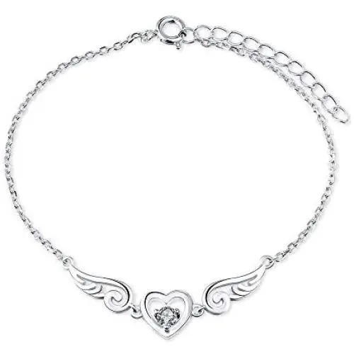 LGSY 925 Sterling Silver Guardian Angel Wings Bracelets for Women Dainty Gift, Design Heart Adjustable Chain Bracelets for Fashion Jewelry LGSY 925 Sterling Silver Guardian Angel Wings Bracelets for Women Dainty Gift, Design Heart Adjustable Chain Bracelets for Fashion Jewelry