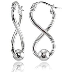 Sterling Silver Infinity Figure 8 Bead Drop Earrings