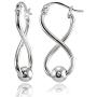 Sterling Silver Infinity Figure 8 Bead Drop Earrings