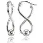 Sterling Silver Infinity Figure 8 Bead Drop Earrings