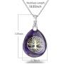 Ylwjewelry Tree of Life Necklace Natural Germstone Chakra Necklace Pendant Teardrop Healing Crystals Jewelry with Adjustable Chains Gift for Women Men