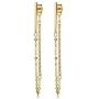 Kooljewelry 14k Yellow Gold Bar Front Back Earrings (2.5 inch long)