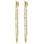 Kooljewelry 14k Yellow Gold Bar Front Back Earrings (2.5 inch long)