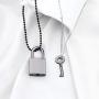 POTIY Couple Necklace Set Key to My Heart Jewelry Gift for Girlfriend Boyfriend Valentines Anniversary Openable Heart Lock and Key Pendant Necklace for Men and Women
