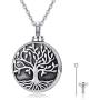TRISHULA Tree of Life Cremation Locket Necklace for Memorial, Music Note Butterfly/Heart Rose 925 Sterling Silver Urn Jewelry Pendant,Keepsake Charm Pendant Jewelry for Women