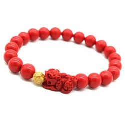 COLORFUL BLING Adjustable Feng Shui Prosperity Lucky Red Beads Bracelet Cinnabar Pi Xiu Pi Yao Charm Wealth Money Bracelet Good Luck Jewelry