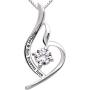 ALOV Jewelry Sterling Silver Mother & Son Forever Love Cubic Zirconia Pendant Necklace