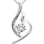 ALOV Jewelry Sterling Silver Mother & Son Forever Love Cubic Zirconia Pendant Necklace