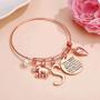 M MOOHAM Elephant Gifts for Women Girls, Rose Gold Initial Elephant Charm Bracelets for Women Girls Friends Mom Daughter Birthday Inspirational Jewelry