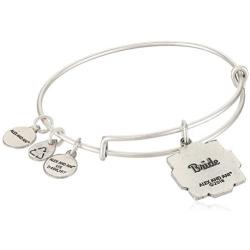 Alex and Ani Womens Bride EWB Bangle Bracelet, Rafaelian Silver, Expandable