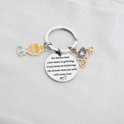 AKTAP Inspirational Gift Cinderella Inspired Keychain The Dream That You Wish Will Come True Keychain Fairy Tale Jewelry for Her Cinderella Princess Gift