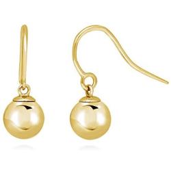 BERRICLE Yellow Gold Flashed Sterling Silver Ball Bead Fish Hook Fashion Dangle Drop Earrings
