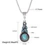 Asooll Bohemian Turquoise Necklace Chain Silver Water Drop Blue Beaded Necklace Pendant Fashion Jewelry for Women