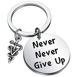 HOLLP Veterinarian Jewelry Veterinary Technician Gifts Never Never Given Up Keychain Vet Tech Jewelry Gift for Veterinarian