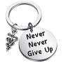 HOLLP Veterinarian Jewelry Veterinary Technician Gifts Never Never Given Up Keychain Vet Tech Jewelry Gift for Veterinarian