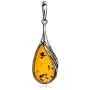 Certificate Genuine Amber Sterling Silver Drop Classic Pendant Necklace Chain 18'' Certificate Genuine Amber Sterling Silver Drop Classic Pendant Necklace Chain 18''