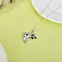 AOBOCO Sterling Silver Cute Animal Heart Pendant Necklace for Women Teen Girls, Embellished with Crystals from Austria