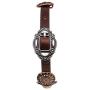Rosemarie & Jubalee Womens Western Style Concho With Semi Precious Howlite Stone Genuine Leather Statement Buckle Bracelet