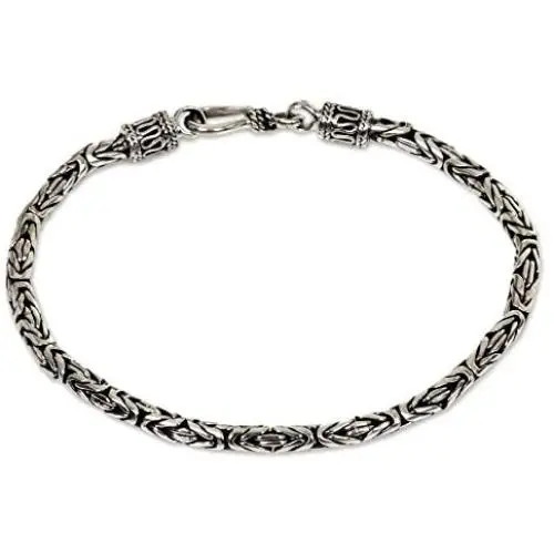 NOVICA .925 Sterling Silver Balinese Chain Bracelet, Borobudur Collection NOVICA .925 Sterling Silver Balinese Chain Bracelet, Borobudur Collection