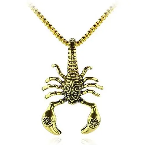 Scorpion Pendant Stainless Steel Necklace for Men Women Punk Jewelry Hiphop Rock Padlock Metal Birthday Anniversary Graduation Stylist Gift,Gold