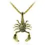 Scorpion Pendant Stainless Steel Necklace for Men Women Punk Jewelry Hiphop Rock Padlock Metal Birthday Anniversary Graduation Stylist Gift,Gold