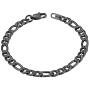 ChainsHouse Figaro Link Chain Bracelet Stainless Steel/Black/18K Gold Plated Wrist Bracelets for Men Women, 6MM-13MM, 7.5''/8.3'', Send Gift Box