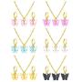 6 Sets Butterfly Jewelry Sets Include Acrylic Butterfly Pendant Necklace and Huggie Hoop Drop Earrings for Women Girls