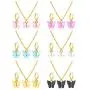6 Sets Butterfly Jewelry Sets Include Acrylic Butterfly Pendant Necklace and Huggie Hoop Drop Earrings for Women Girls 6 Sets Butterfly Jewelry Sets Include Acrylic Butterfly Pendant Necklace and Huggie Hoop Drop Earrings for Women Girls