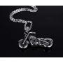 Stainless Steel Gothic Ghost Rider Motorbike Motorcycle Pendant Necklace Cool Motor Bike Biker Jewelry for Men Boy