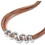 Shop LC Faux Leather Cord Spiral Stainless Steel 7'' Cuff Bracelet Choker Necklace Tribal Boho Prom Jewelry Sets for Women Mothers Day Gifts 16'' Adjustable Lobster Claw (Blue/Black Beige)