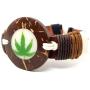Rasta Leather Bracelet - Handmade Rastafari Bracelet - Marijuana Pot Leaf Bracelet Leaf Bracelet